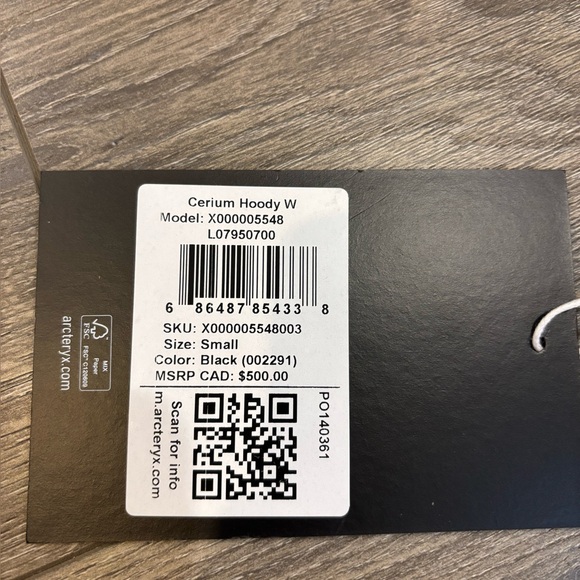 NWT Arc’teryx Cerium Hoody Black Sz Small - Picture 5 of 13